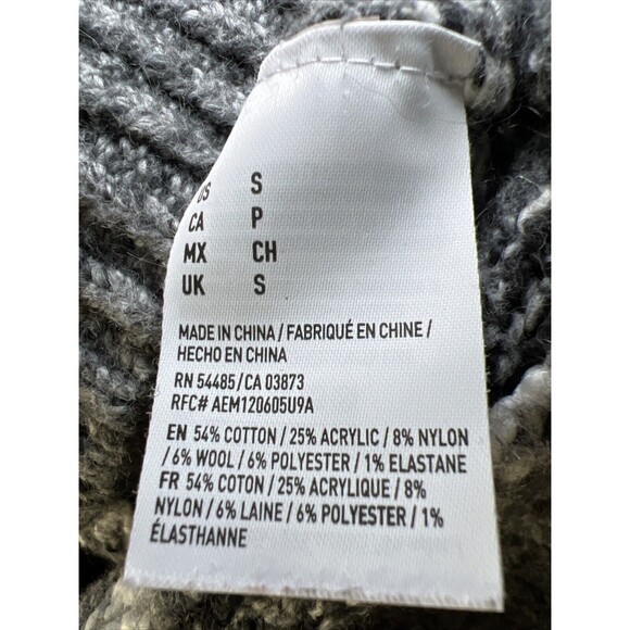American Eagle Fair Isle Pullover Sweater Women's Small Round Neck Gray NEW - Picture 4 of 8